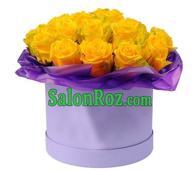 25 yellow roses in a round box 25 yellow roses in a round box