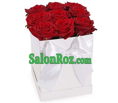 9 red roses in a square box 9 red roses in a square box