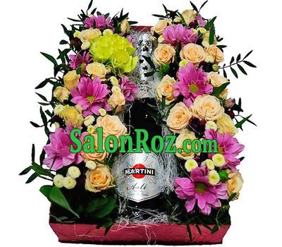 Flowers and Asti Martini in a Box Flowers and Asti Martini in a Box