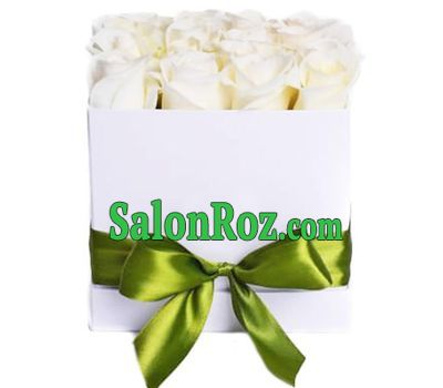 Square box with white roses Square box with white roses