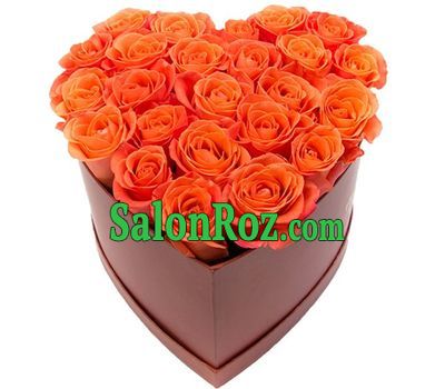 Orange roses in the box heart Orange roses in the box heart