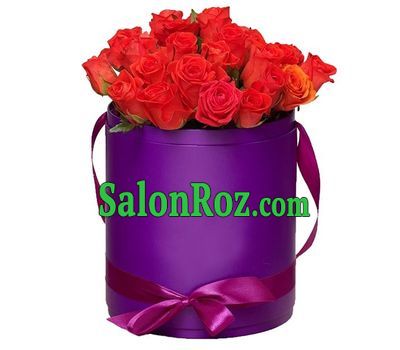 Orange roses in a round box Orange roses in a round box