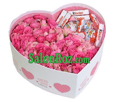 Roses and sweets in a box heart Roses and sweets in a box heart
