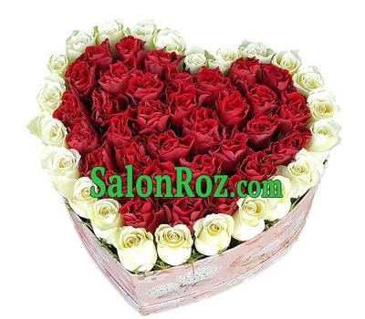 Roses in a big box in the shape of a heart Roses in a big box in the shape of a heart