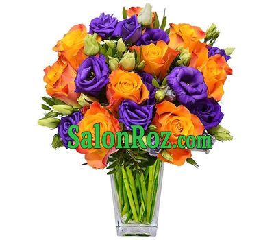 Bright bouquet of roses and eustomas Bright bouquet of roses and eustomas