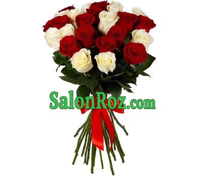Bouquet of 21 red and white roses Bouquet of 21 red and white roses
