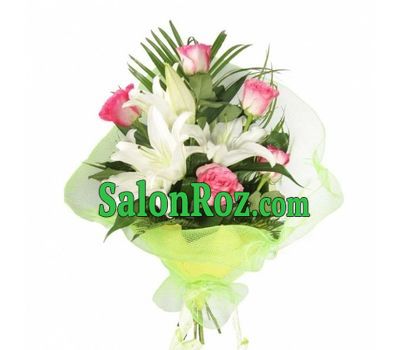 Bouquet of flowers from 1 lilies and 5 roses Bouquet of flowers from 1 lilies and 5 roses