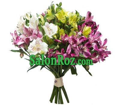 Bouquet of 13 multicolored alstromeries Bouquet of 13 multicolored alstromeries