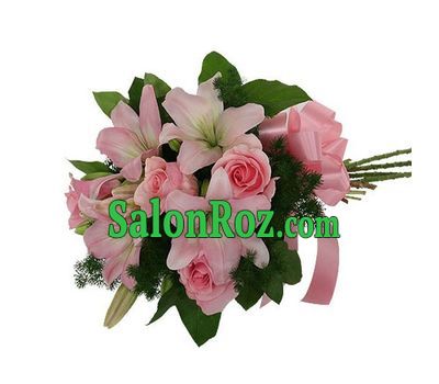 Bouquet of 2 lilies and 3 roses Bouquet of 2 lilies and 3 roses