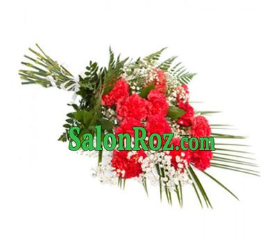 Bouquet of 11 red carnations with greens Bouquet of 11 red carnations with greens