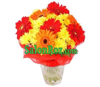 Bouquet of 7 gerberas and 6 chrysanthemums Bouquet of 7 gerberas and 6 chrysanthemums