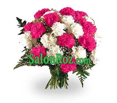 Bouquet of 25 red and white carnations Bouquet of 25 red and white carnations