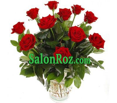 Bouquet of 11 red roses with verdure Bouquet of 11 red roses with verdure
