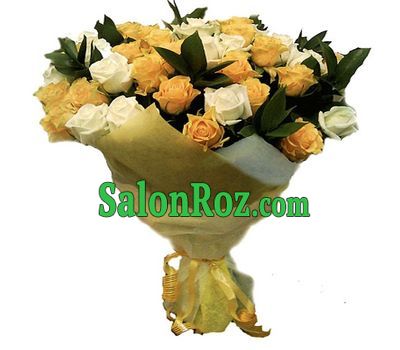 Bouquet of 43 yellow and white roses Bouquet of 43 yellow and white roses