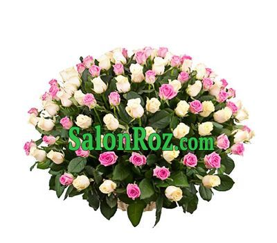 Basket of 125 multi-colored roses Basket of 125 multi-colored roses