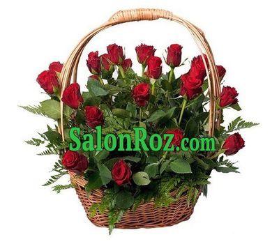 Basket of 25 red roses Basket of 25 red roses
