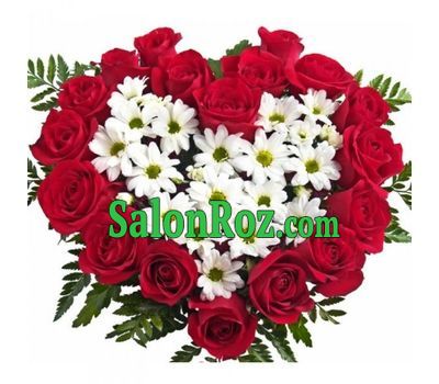 Heart of roses and chrysanthemums Heart of roses and chrysanthemums