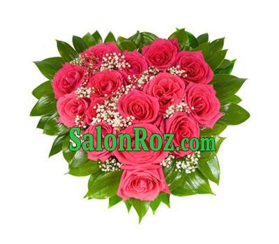 Heart of red roses and gypsophila Heart of red roses and gypsophila
