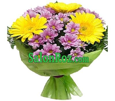 Bouquet of 3 gerberas and 4 chrysanthemums Bouquet of 3 gerberas and 4 chrysanthemums