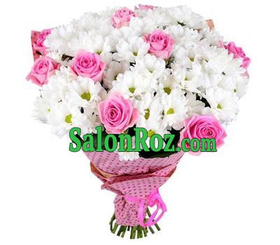 Bouquet of 9 roses and 12 chrysanthemums Bouquet of 9 roses and 12 chrysanthemums