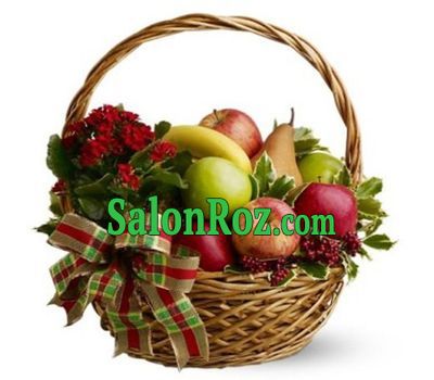 Fruit basket made from pears, apples and bananas Fruit basket made from pears, apples and bananas
