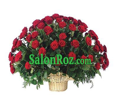 Basket of 101 red roses Basket of 101 red roses